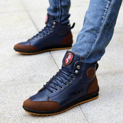 Fansgemacht Herren Stiefel lässig flache Retro Lederstiefel