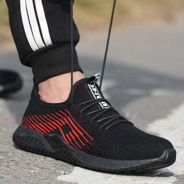 Sommer herren Outdoor Atmungsaktives Mesh Licht & Komfortable Stahl Kappe Schutzhülle Arbeit Schuhe