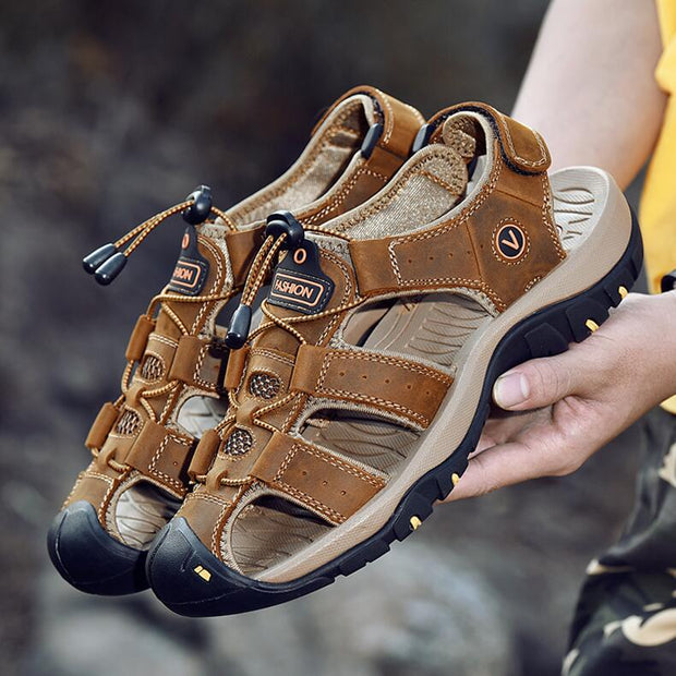 2019 Neue Große Größe Echtem Leder Rindsleder Männer Sandalen