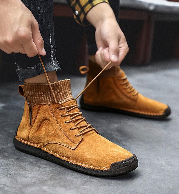 fansgemacht Winter-High-Top-Herren plus samtwarme Martin-Stiefel
