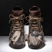 FansGemacht Herbst und Winter neue lässige handgemachte High-Top-Wild Herrenschuhe