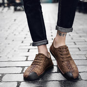 sommer Männer Atmungsaktiv Casual Schuhe  Handgemachte Vintage Schuhe