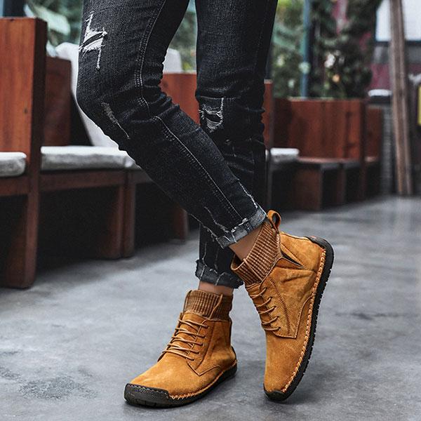 fansgemacht Winter-High-Top-Herren plus samtwarme Martin-Stiefel