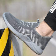 Sommer herren Outdoor Atmungsaktives Mesh Licht & Komfortable Stahl Kappe Schutzhülle Arbeit Schuhe