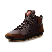 Fansgemacht Herren Stiefel lässig flache Retro Lederstiefel