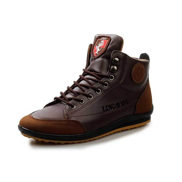 Fansgemacht Herren Stiefel lässig flache Retro Lederstiefel