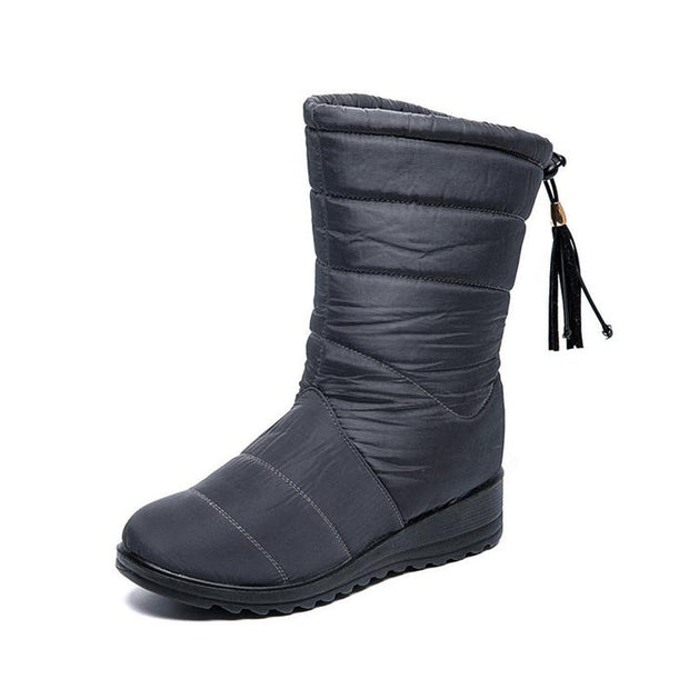 Fansgemacht Plus samtige Damen-Schneeschuhe mit Fransen