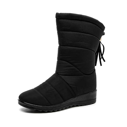 Fansgemacht Plus samtige Damen-Schneeschuhe mit Fransen