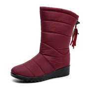 Fansgemacht Plus samtige Damen-Schneeschuhe mit Fransen