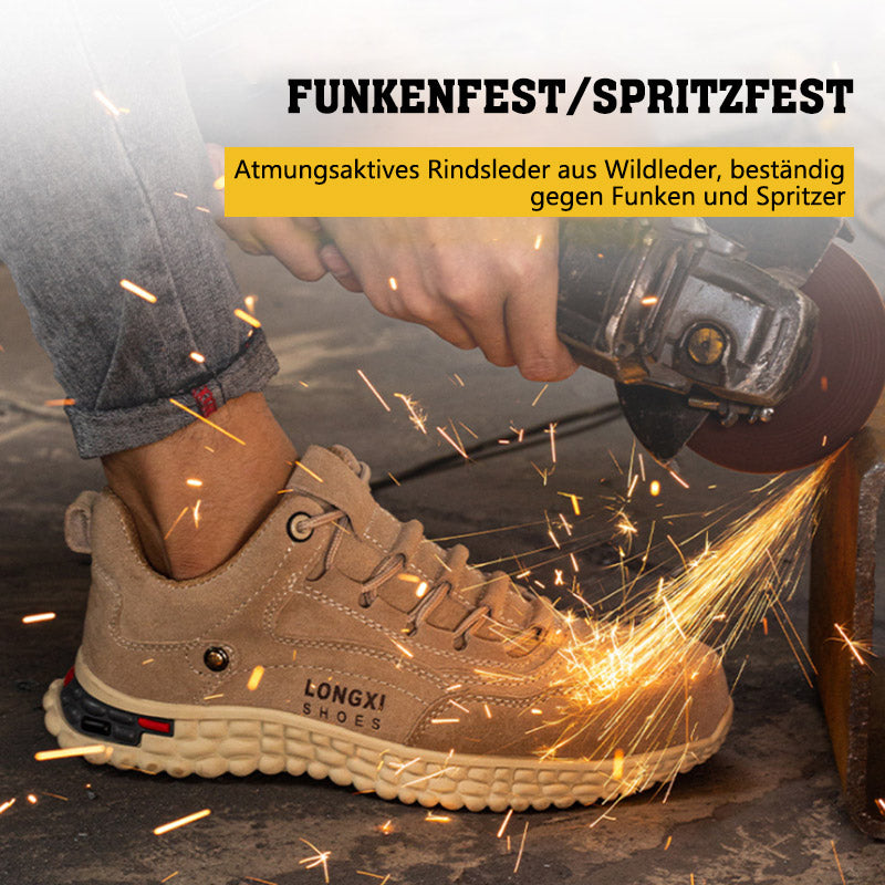 Fansgemacht Anti-Smashing und Anti-Piercing Stahl Zehen bequeme Leder Sicherheitsschuhe