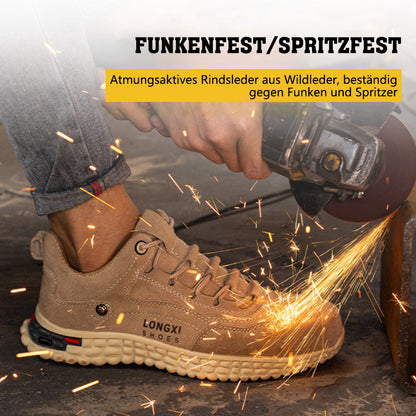 Fansgemacht Anti-Smashing und Anti-Piercing Stahl Zehen bequeme Leder Sicherheitsschuhe