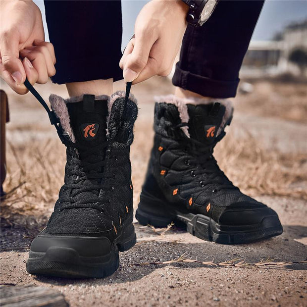 fansgemacht Winterwarme, rutschfeste, wasserdichte Wanderschuhe für Herren