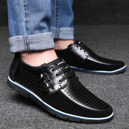 FansGemacht Sommer Atmungs Loch Echtem Leder Männer Schuhe