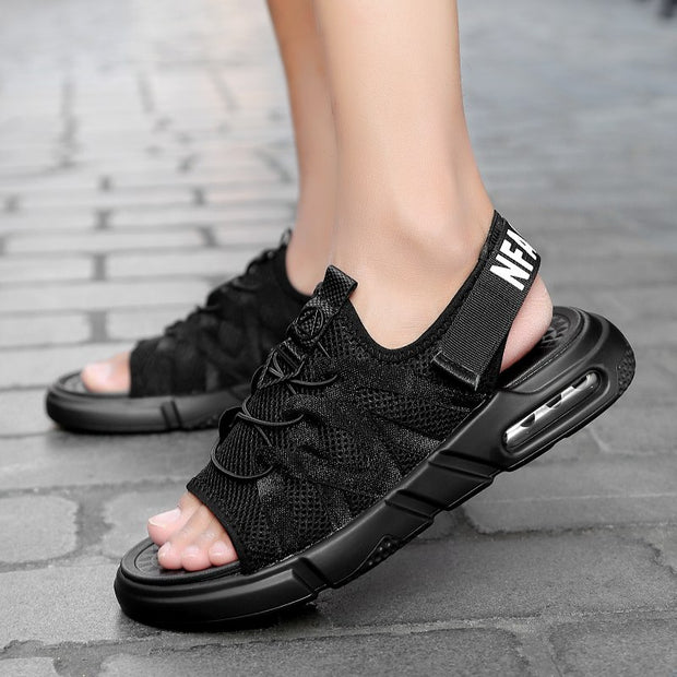 Männer Sommer Sandalen Mesh Atmungsaktive Flache Schuhe