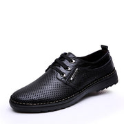 Neue Leder Männer casual schuhe Sommer Atmungsaktive Soft Fahr männer Lace-up