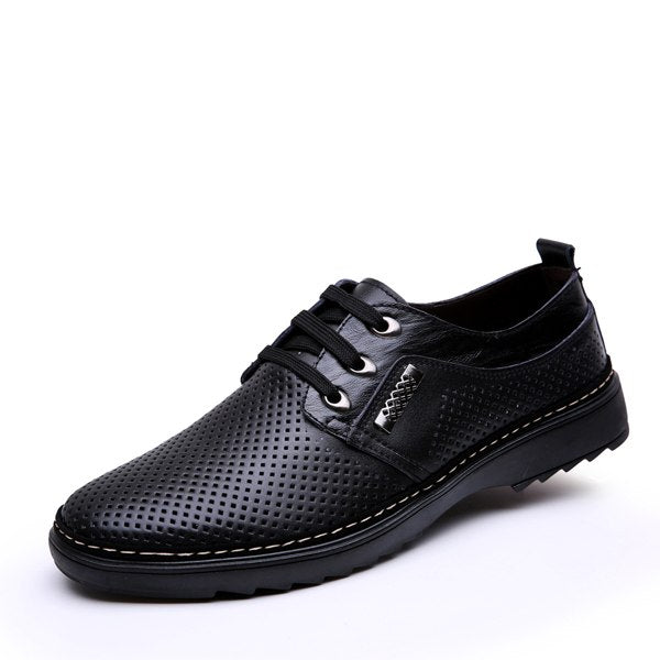 Neue Leder Männer casual schuhe Sommer Atmungsaktive Soft Fahr männer Lace-up
