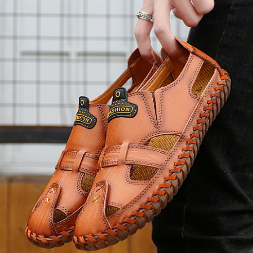 FansGemacht neue Qualität Aus Echtem Leder Männer Sandalen Im Freien Sommer Flip Flop Casual Schuhe