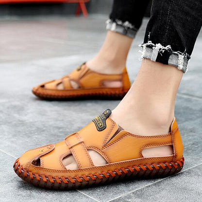 FansGemacht neue Qualität Aus Echtem Leder Männer Sandalen Im Freien Sommer Flip Flop Casual Schuhe