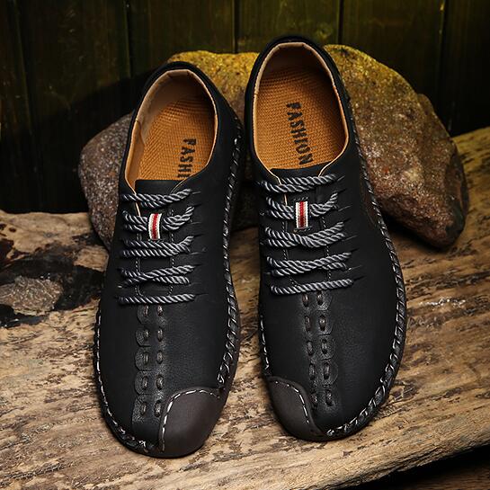 FansGemacht sommer Leder Casual Schuhe Männer Handgemachte Vintage Schuhe