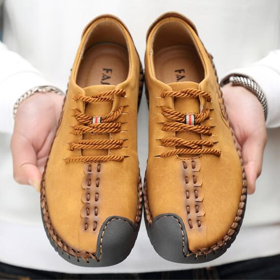 FansGemacht sommer Leder Casual Schuhe Männer Handgemachte Vintage Schuhe