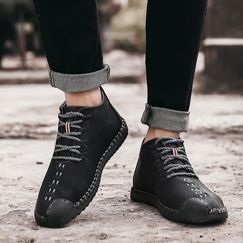 FansGemacht Männer Winter Stiefeletten Anti-Rutsch Leichte  Booties