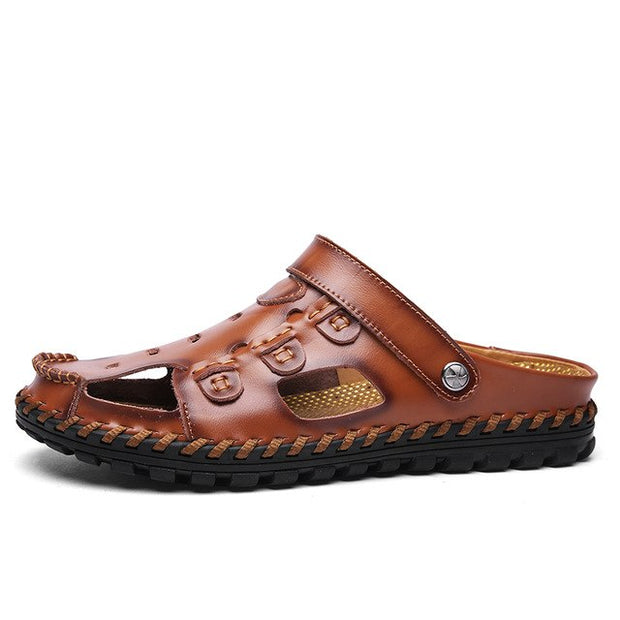 Sommer Echtem Leder Sandalen männer Casual Schuhe