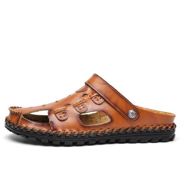Sommer Echtem Leder Sandalen männer Casual Schuhe