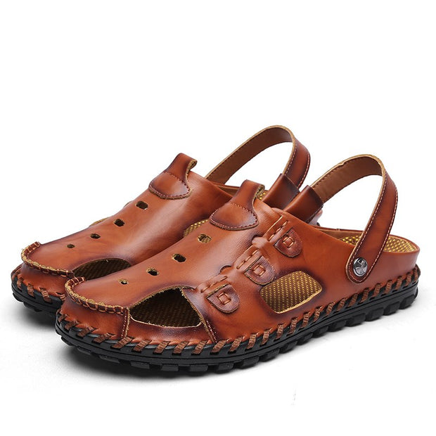 Sommer Echtem Leder Sandalen männer Casual Schuhe