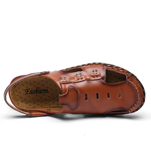 Sommer Echtem Leder Sandalen männer Casual Schuhe