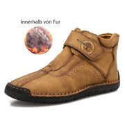 Fansgemacht Rutschfeste große handgenähte Lederschuhe für Herren