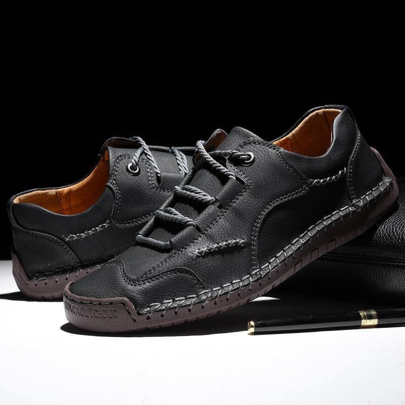 FansgemachtLässige handgefertigte Lederschuhe mit weicher Sohle