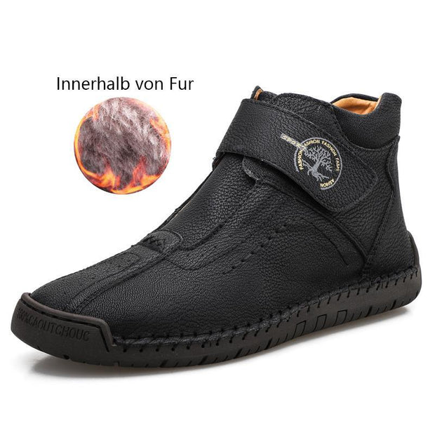 Fansgemacht Rutschfeste große handgenähte Lederschuhe für Herren